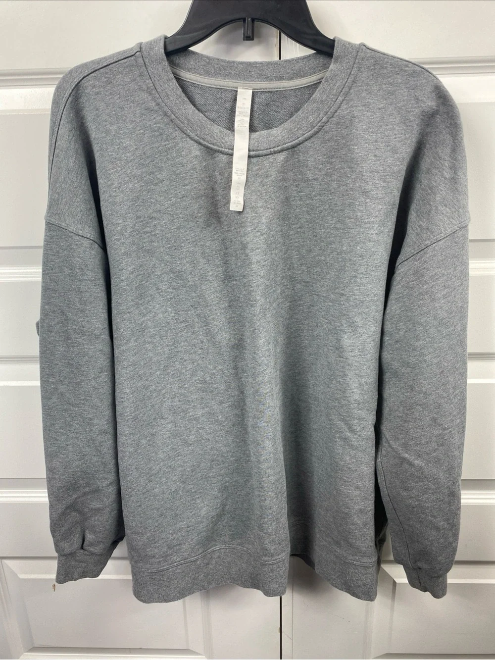 Lululemon Perfectly Oversized Crew Neck Sweatshirt Blue Linen Cotton Terry Sz 10